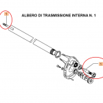 ALBERO TRASMISSIONE OS255 OLEOMAC SO 2500 SCUOTITORE A PETTINE